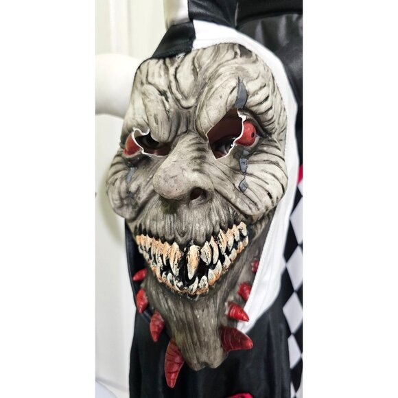 Sinister Jester Skeleton Costume Creepy Scary Killer Horror Halloween Kids MD - Picture 3 of 5